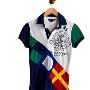 Ralph Lauren Nautical Flag Patchwork Polo Shirt Navy Medium